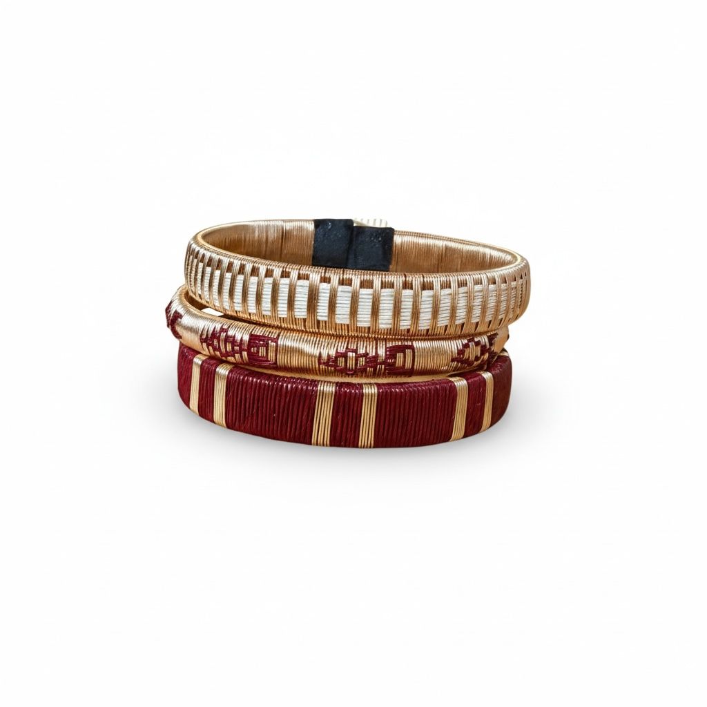 SET PULSERAS VINO TINTO: imagen 1