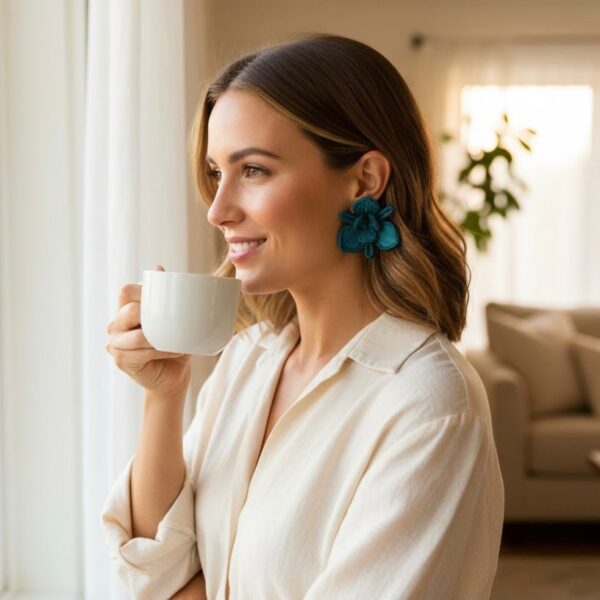 ARETES ORQUIDEAS AZUL: imagen 2