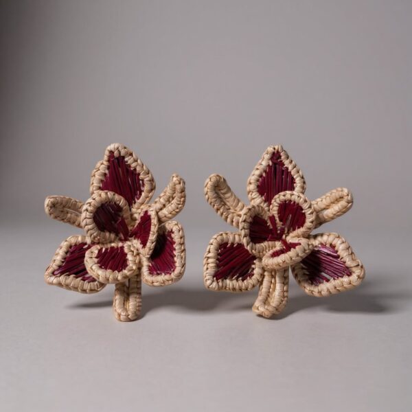 ARETES ORQUIDEAS VINO TINTO - Image 1